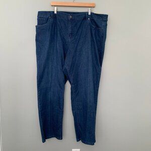 NEW CJ Banks Moderately Curvy Straight Leg Jeans 24W Dark Wash Sequin Star